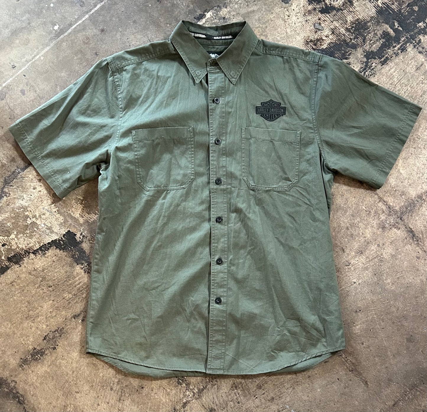 Olive Harley Utility Button Up Shirt
