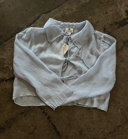 Baby Blue Tie Front J. Crew Blouse