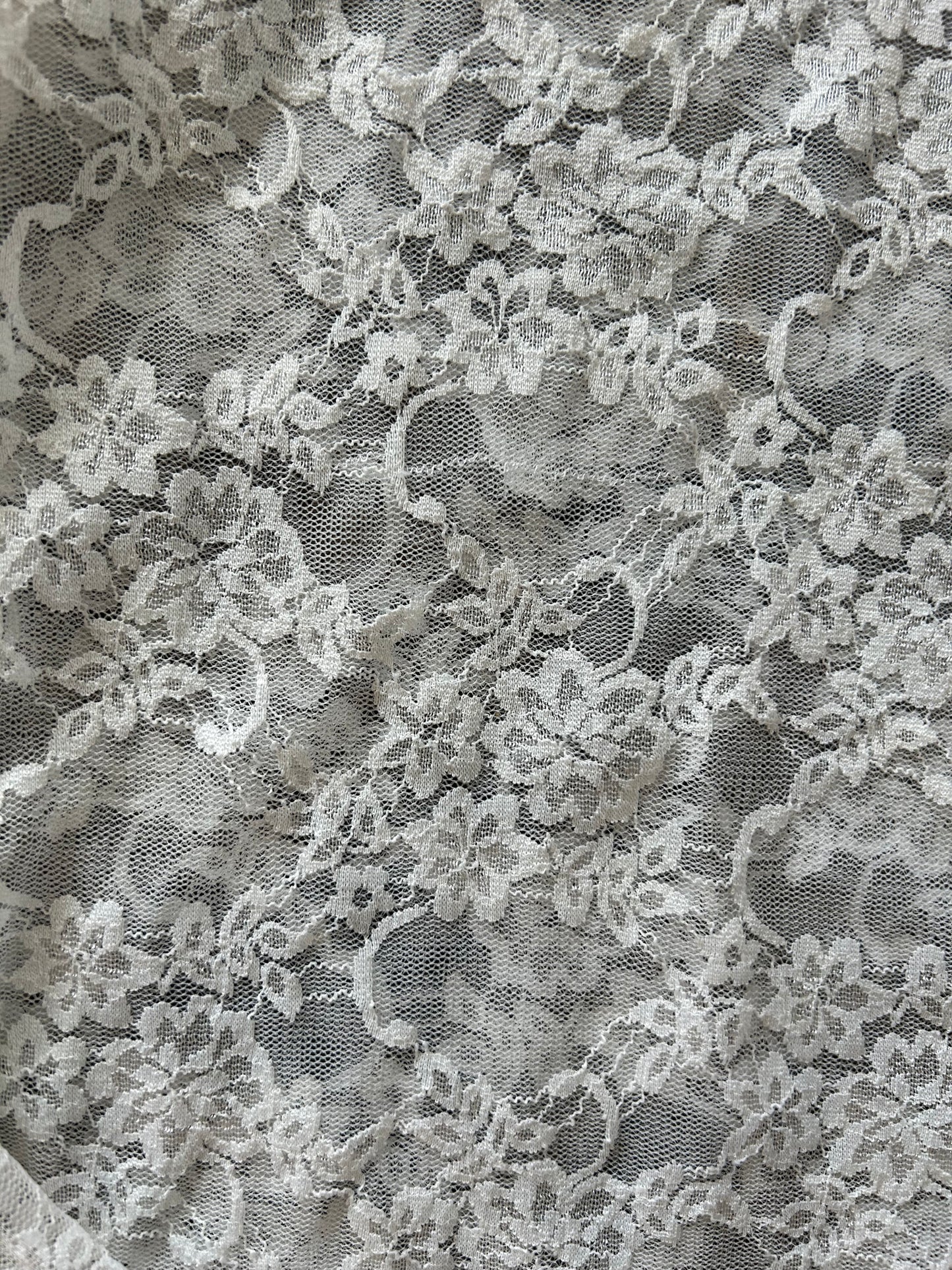 White Lace Mesh Long Sleeve