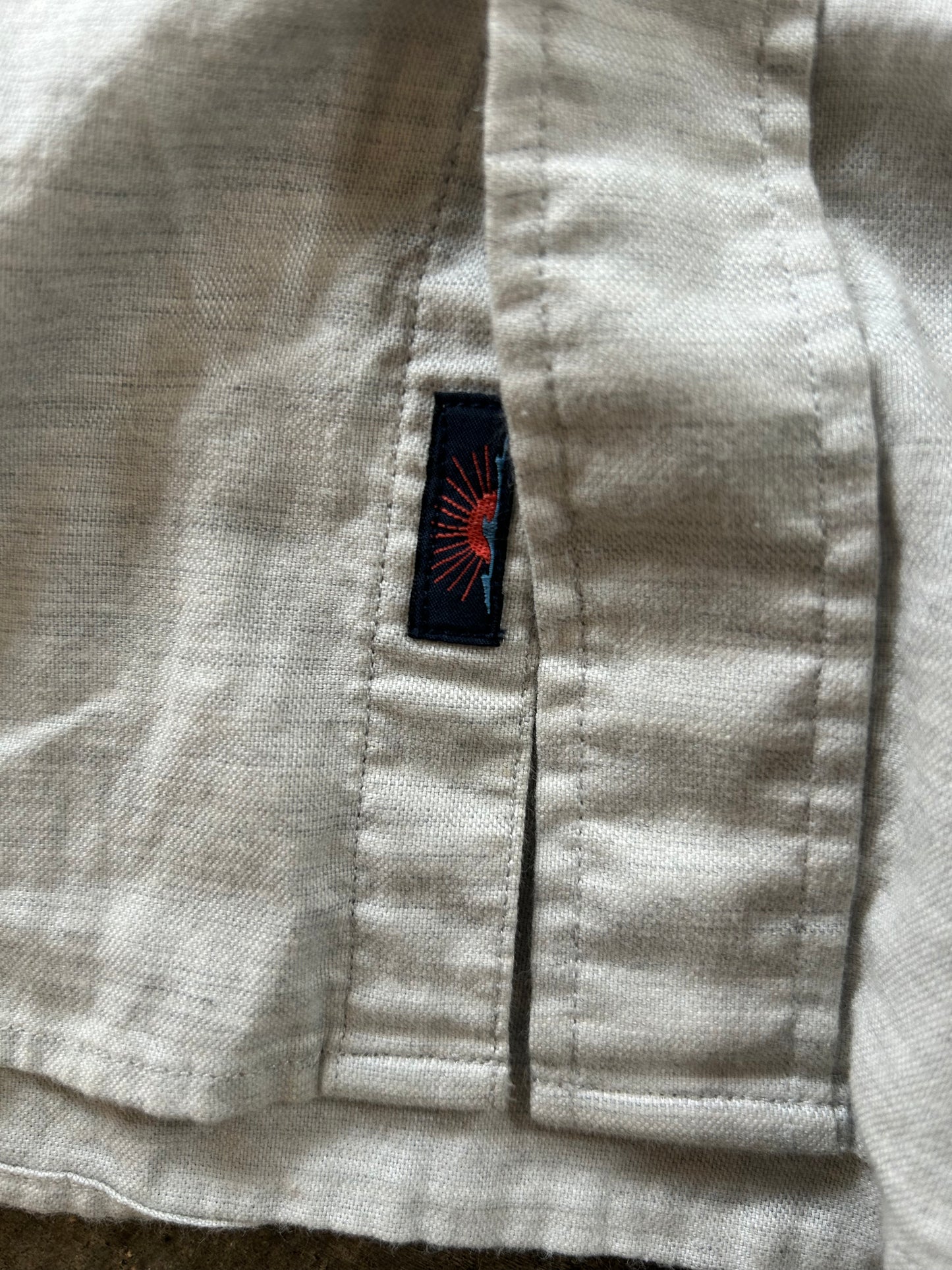 Faherty Heather Gray Short Sleeve Button Up