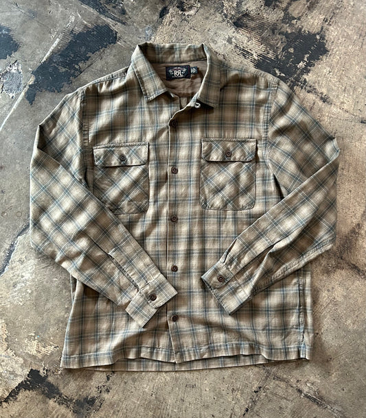 RRL Brown Plaid Button Up