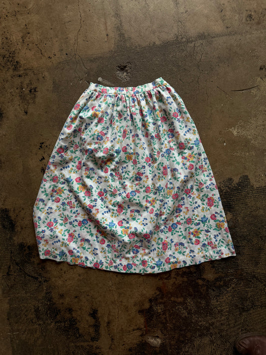 White Floral Lorch Midi Skirt