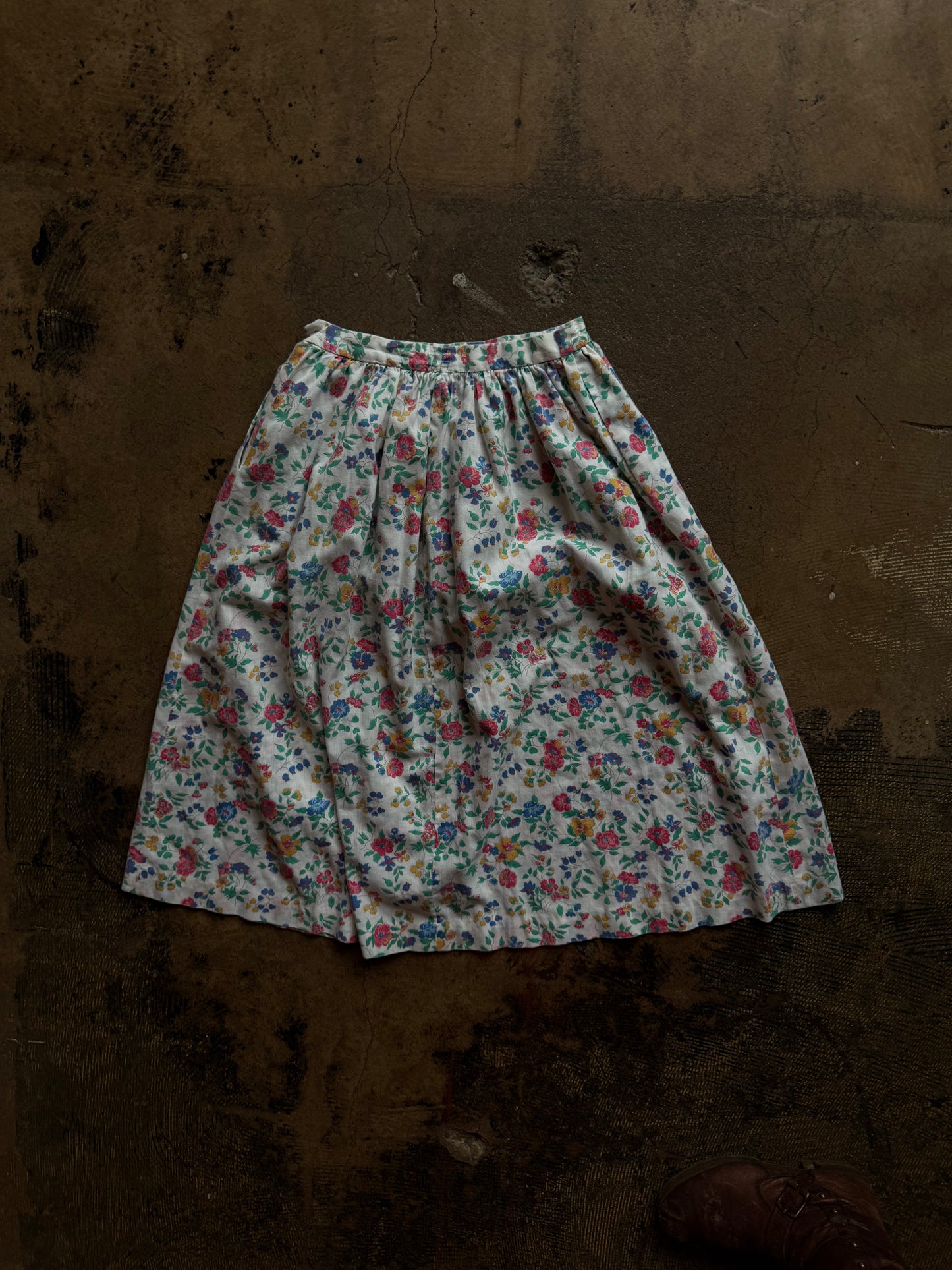 White Floral Lorch Midi Skirt
