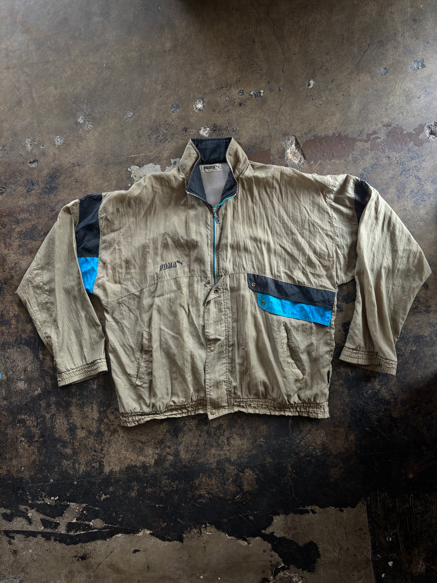 Olive Colorblock Puma Windbreaker