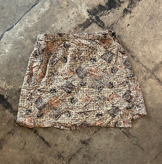 Kathie Lee Woman Brown Patterned Skort