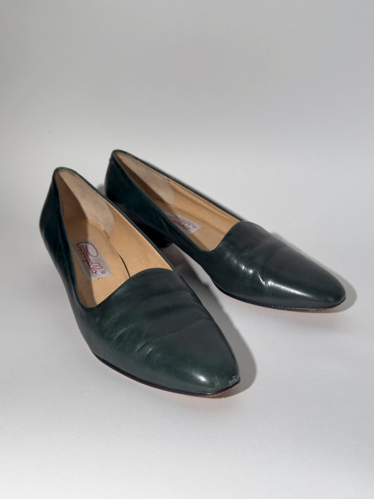 Cappagallo Womens Green Heels Loafers