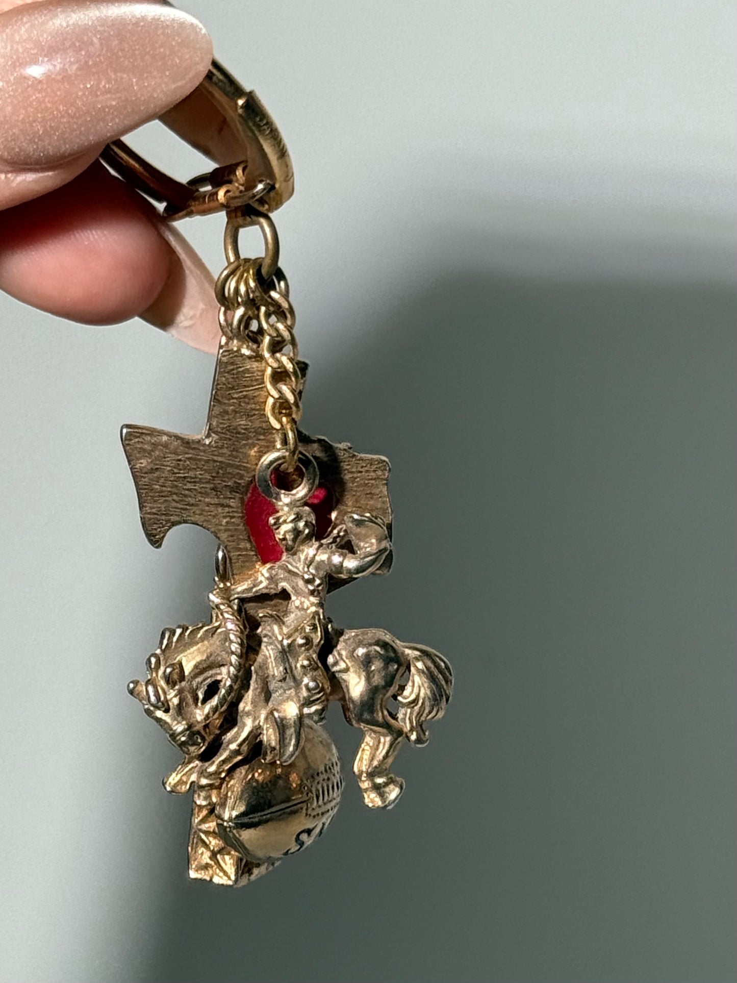 Brass Texas Charm Key Ring