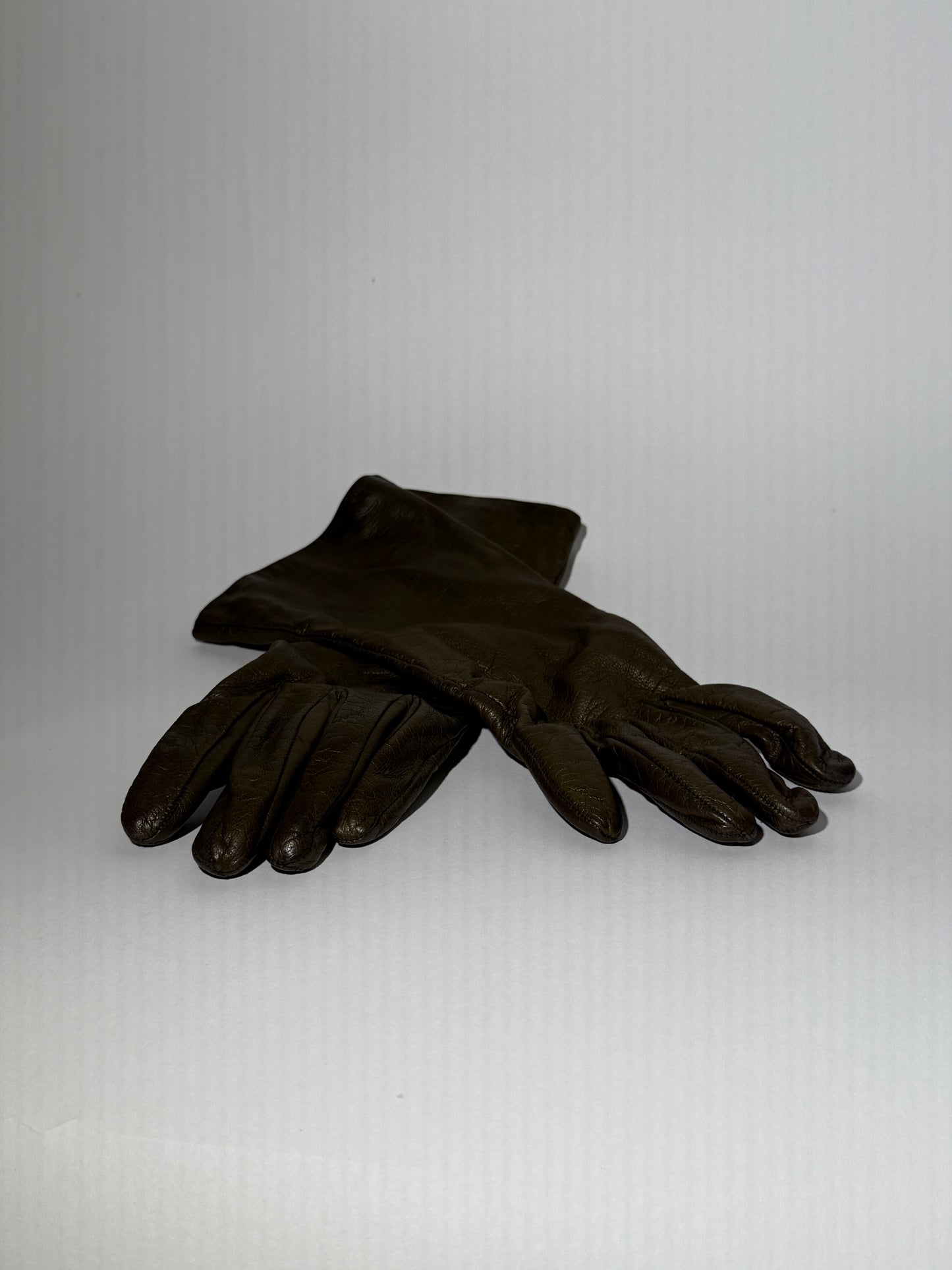 Olive Green Leather Gloves