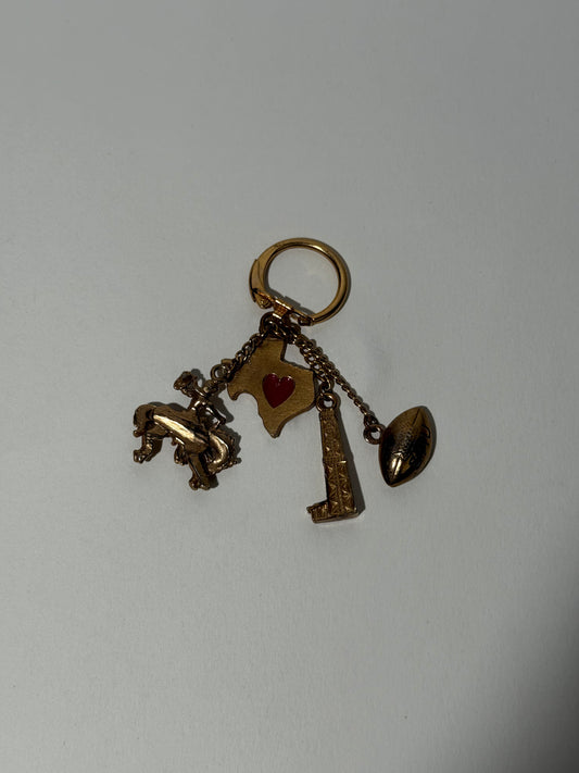 Brass Texas Charm Key Ring