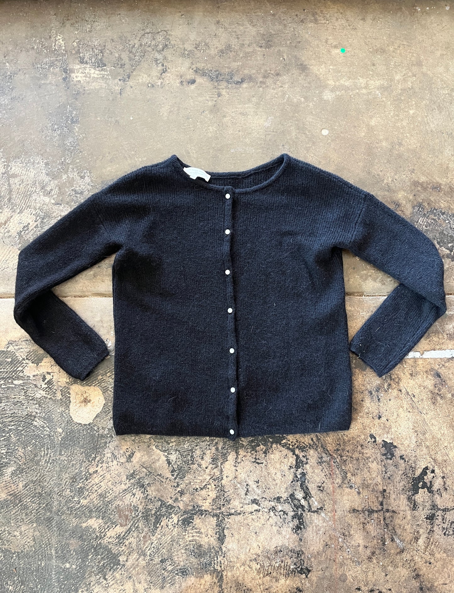 Sezane Black Button Front Cardigan