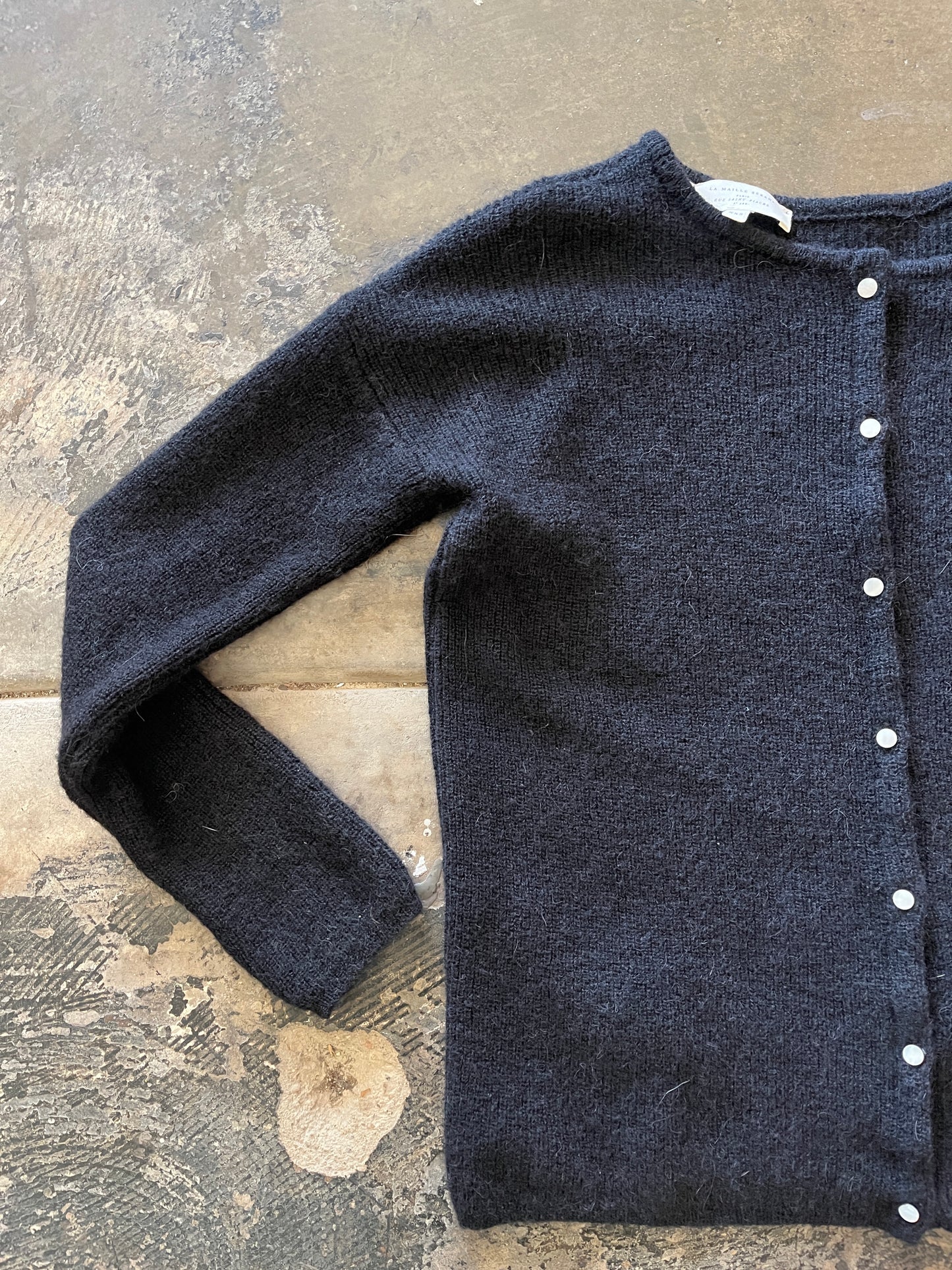 Sezane Black Button Front Cardigan