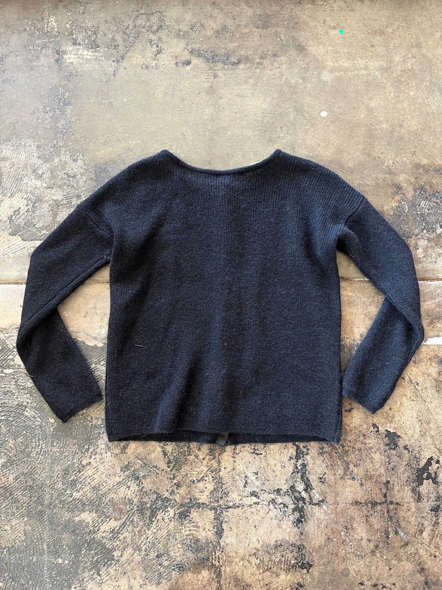 Sezane Black Button Front Cardigan