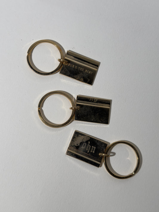 Brass Rectangle Key Ring