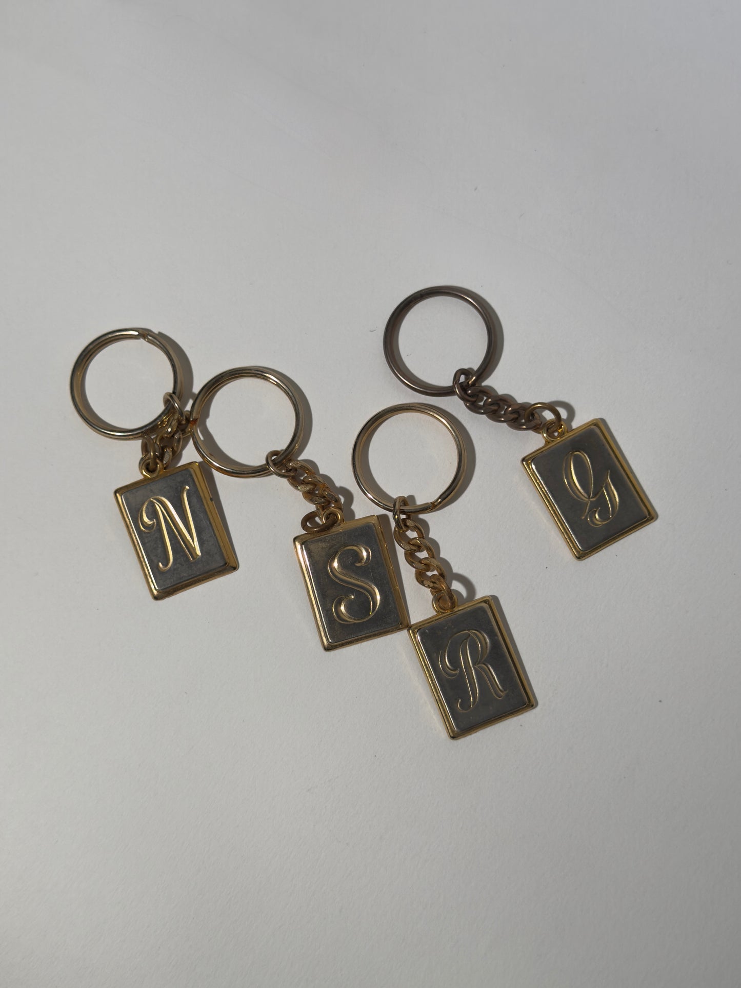 Initial Brass + Pewter Key Rings