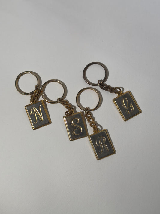 Initial Brass + Pewter Key Rings