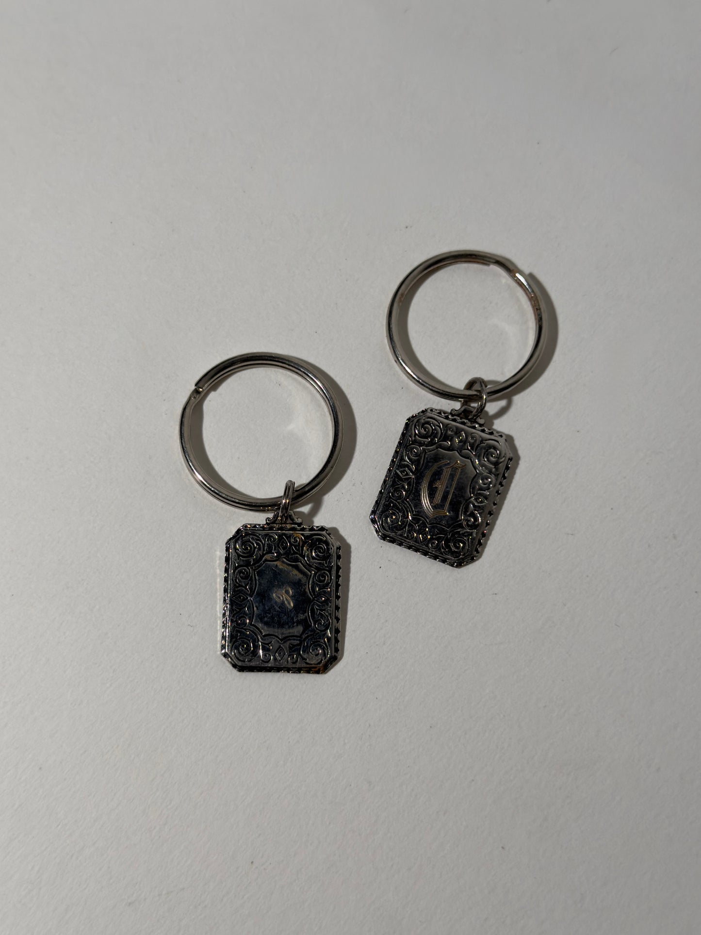 Ornate Pewter Initial Key Ring