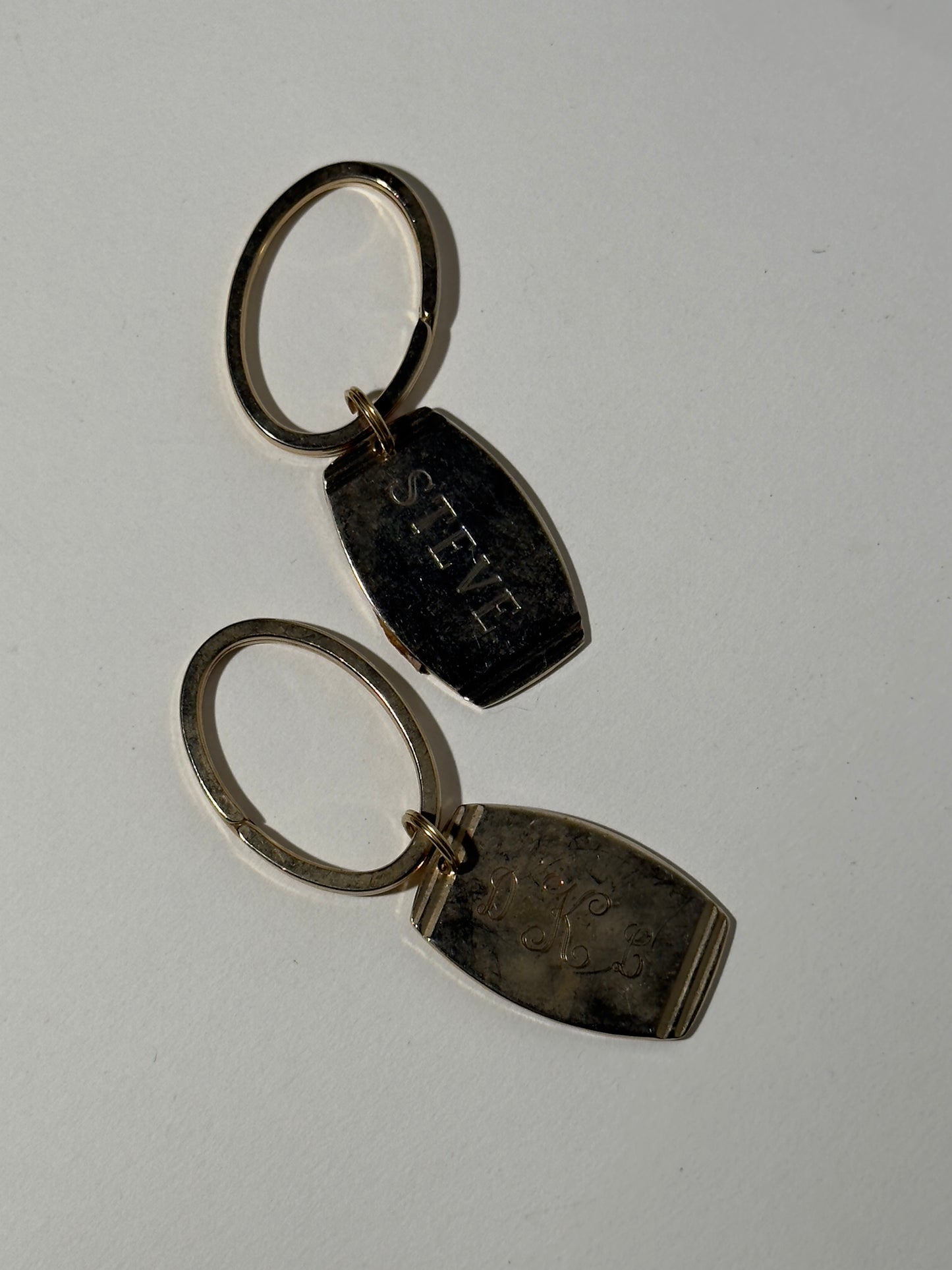 Brass Side Stripe Name Key Ring