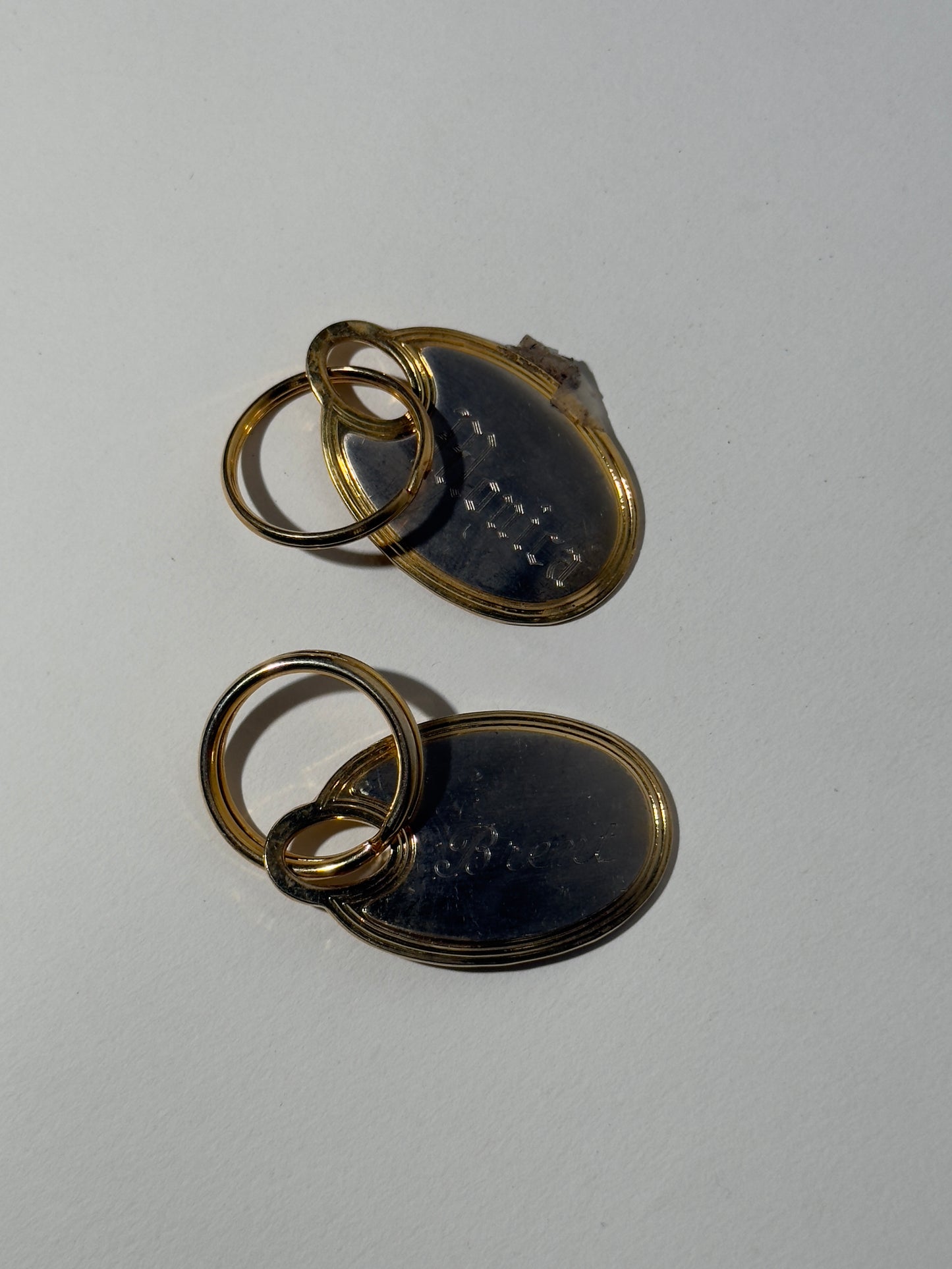 Two Tone Oval Name Key Ring