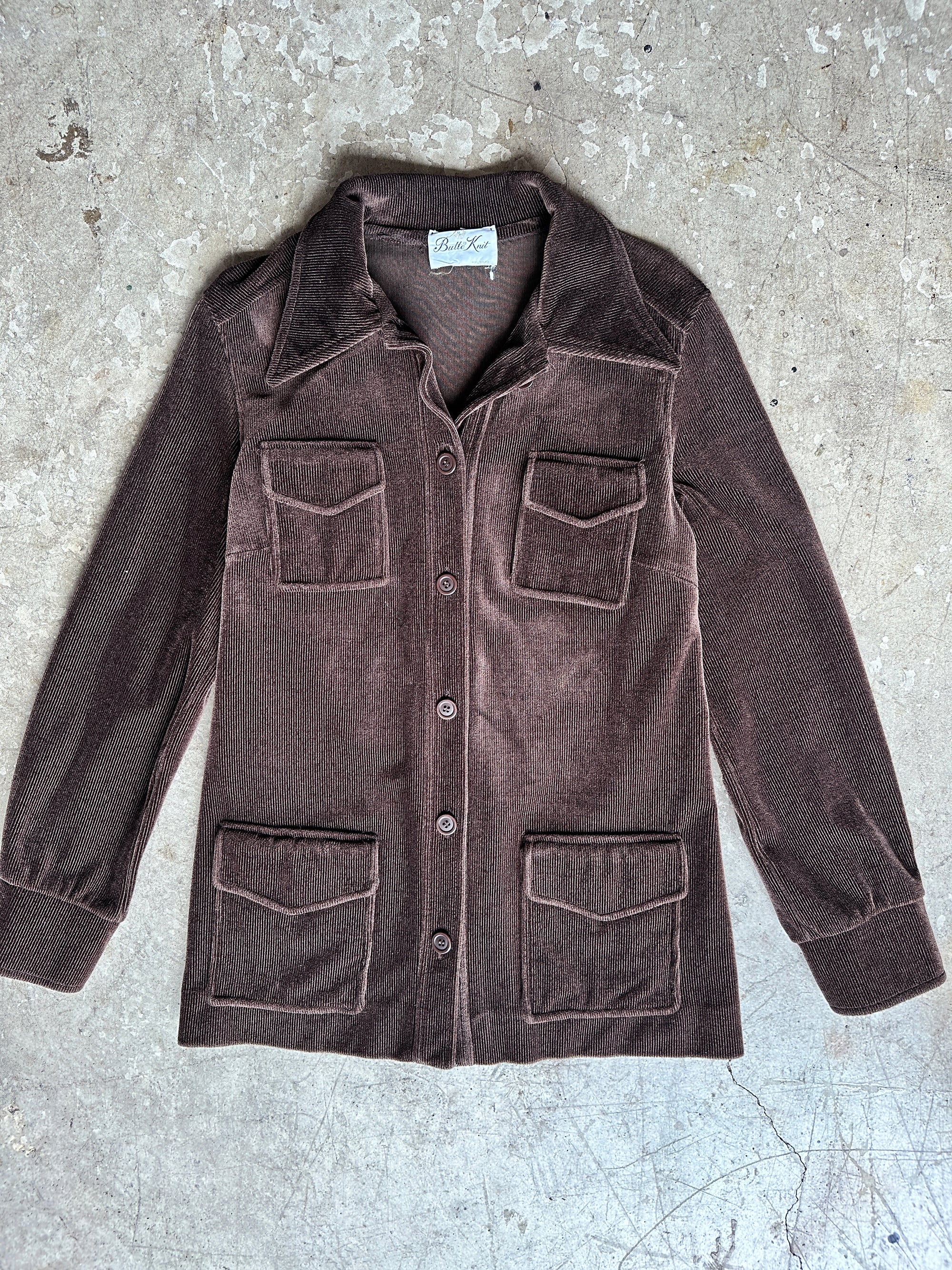 1970s Brown Corduroy Shirt Jacket