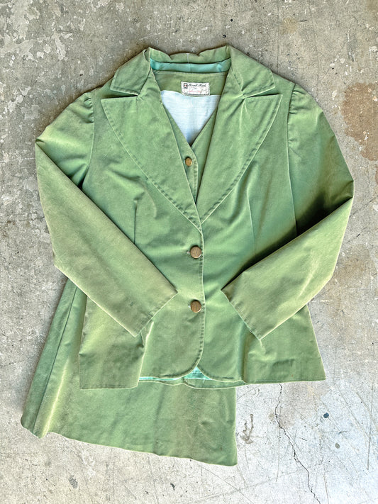 1970s Green Velvet Set