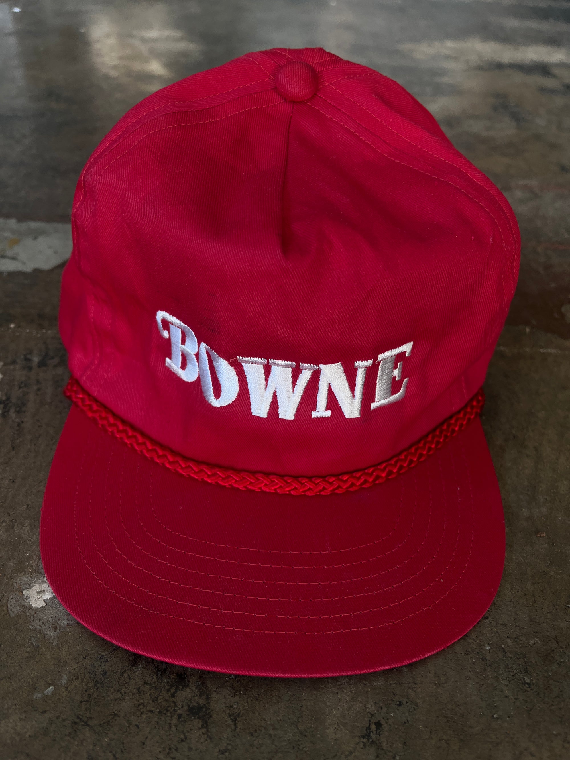 Dark Red Bowne Embroidered Hat