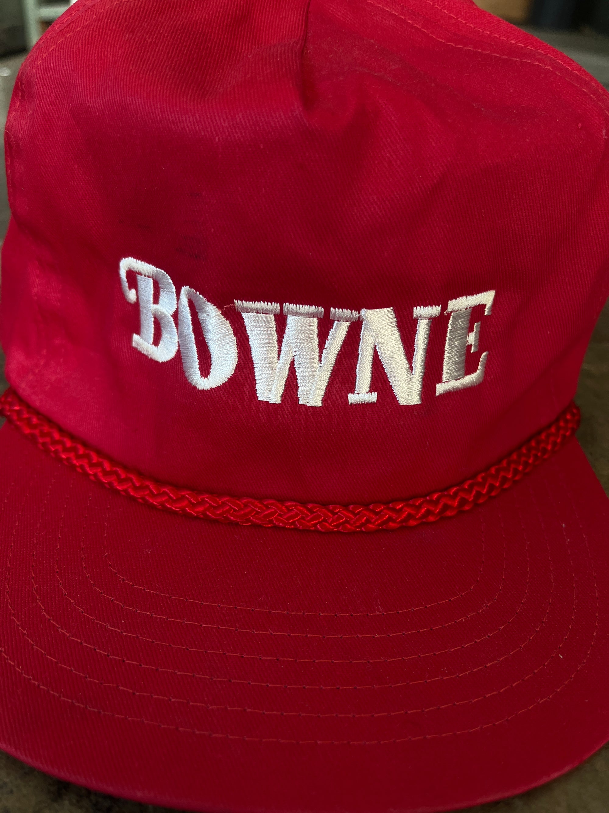 Dark Red Bowne Embroidered Hat
