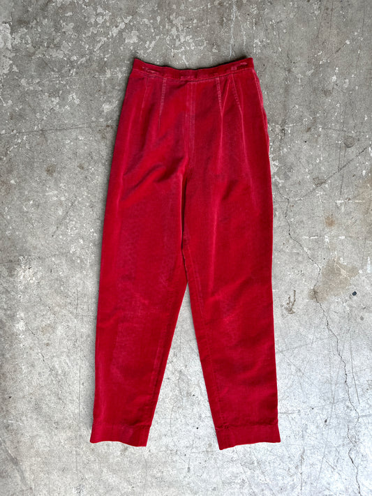 1970s Red Velvet Trouser