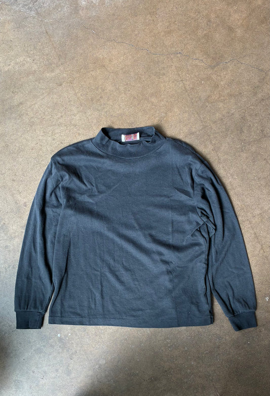 Black "Ashley Hill" Mock Neck Long Sleeve