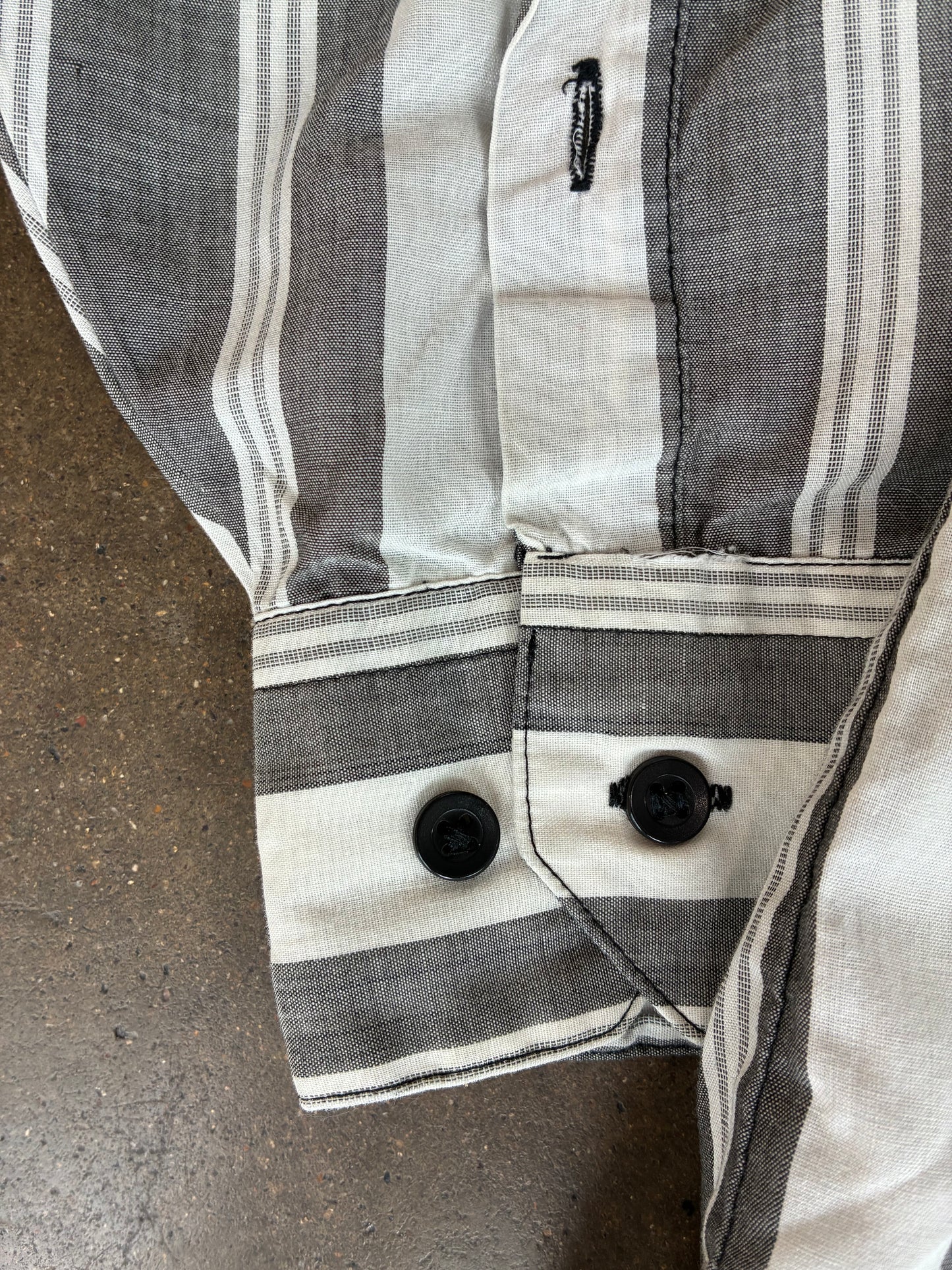 "Impact" Gray + White Striped Long Sleeve Shirt
