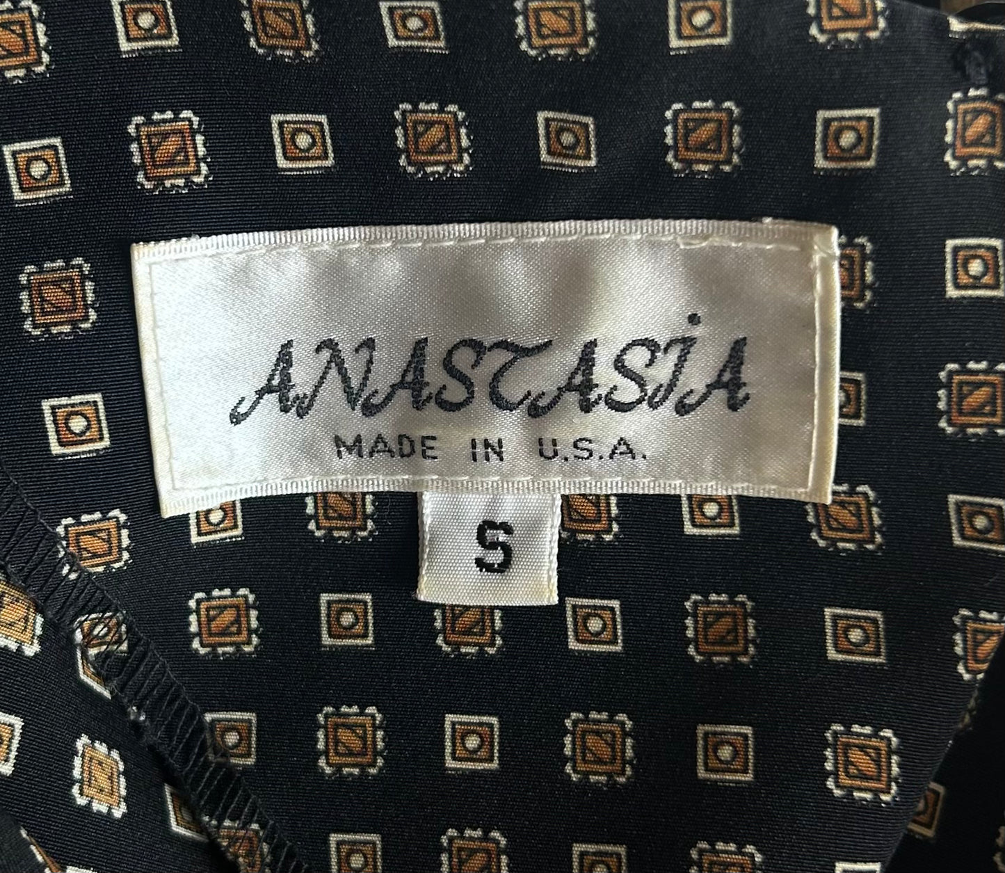 Black Patterned Boxy Blouse