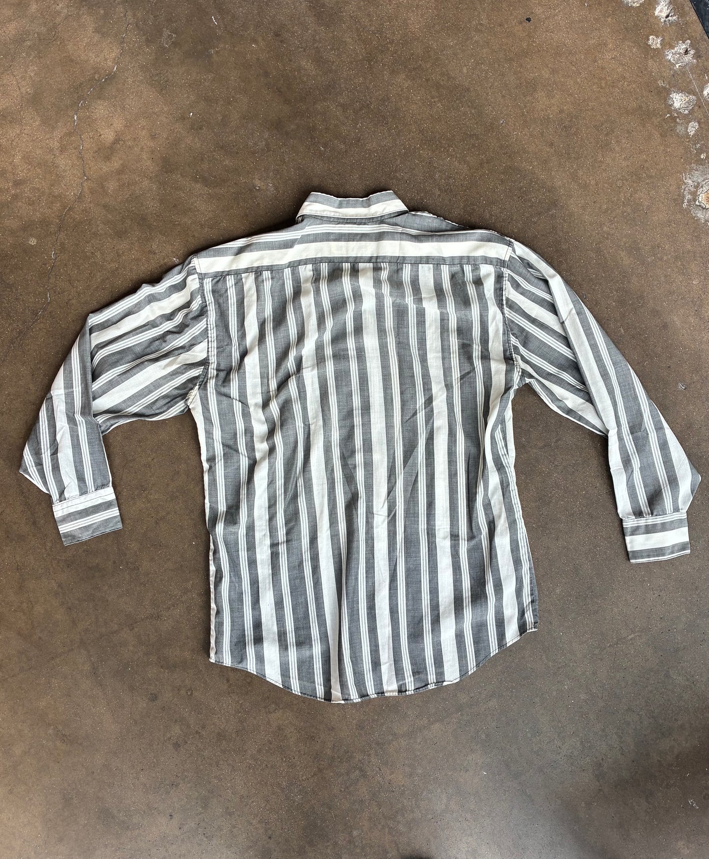"Impact" Gray + White Striped Long Sleeve Shirt