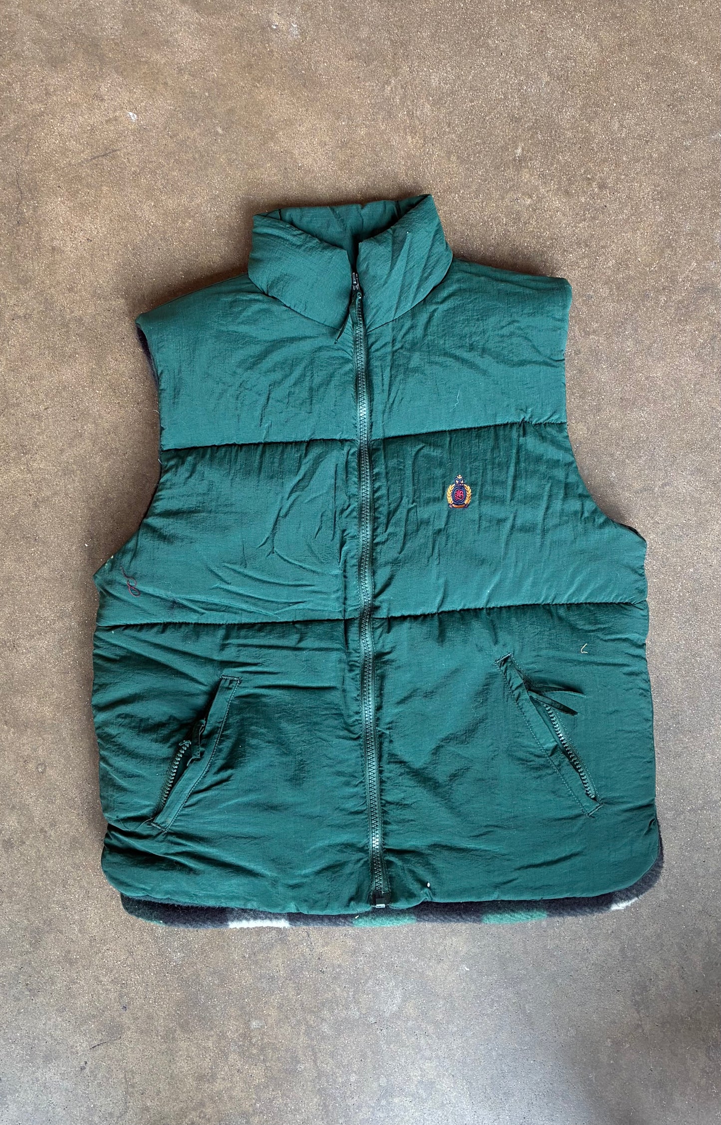 Green "Bugle Boy" Puffer Vest