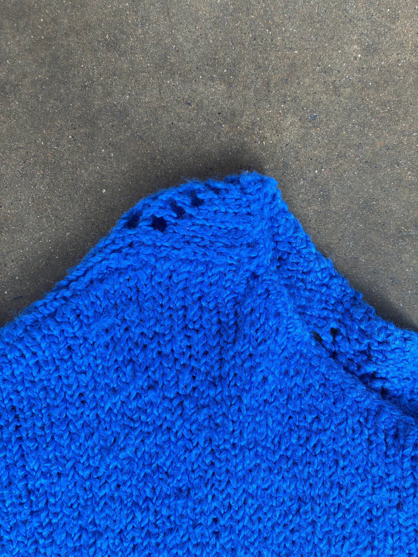 Blue "OHI" Knit Sweater Top