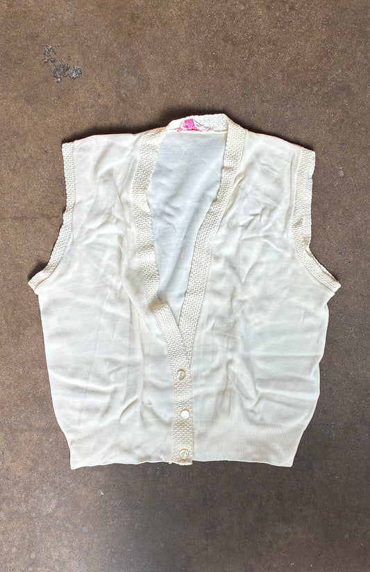 "Dotty Mann" Pale Yellow Vest
