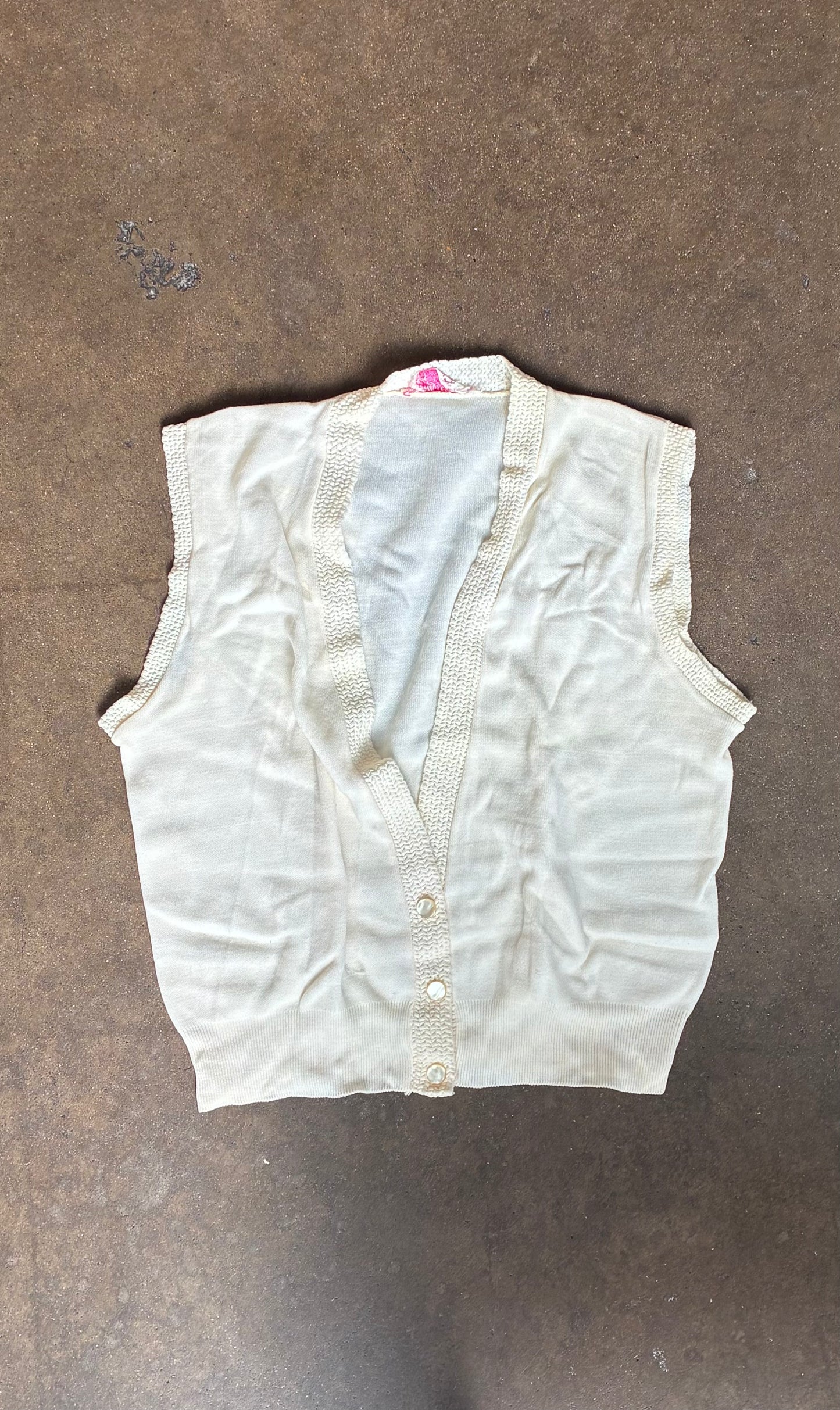 "Dotty Mann" Pale Yellow Vest