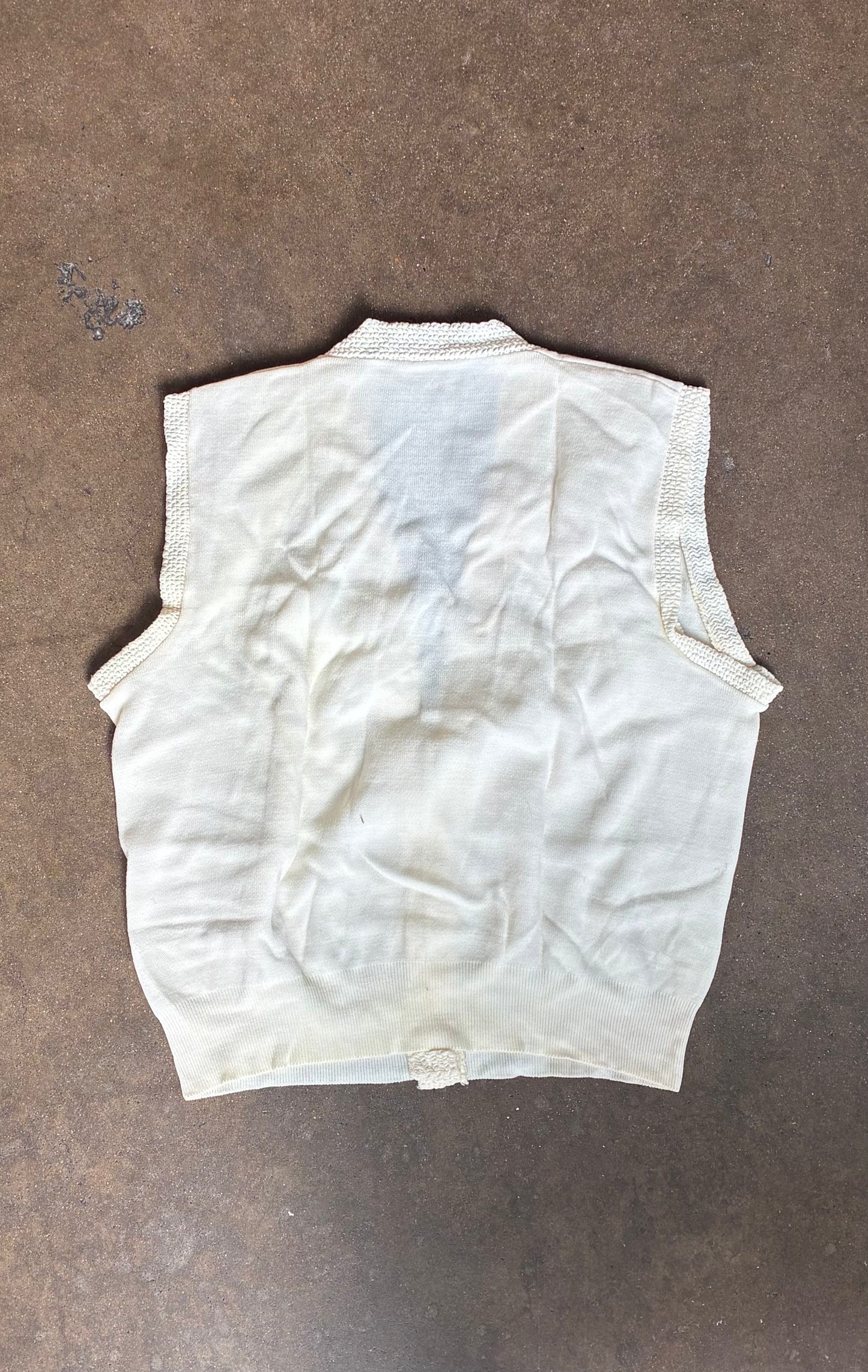 "Dotty Mann" Pale Yellow Vest