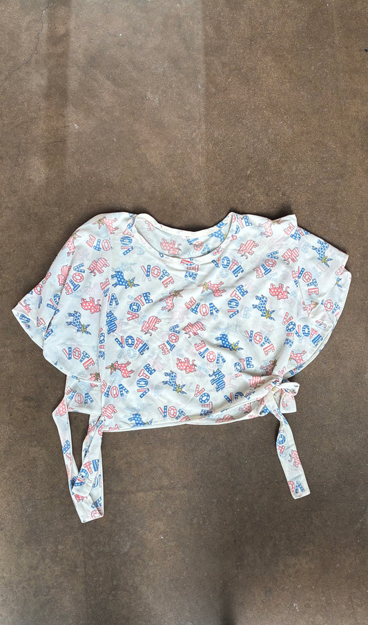 Patriotic Vote Tie Side Top