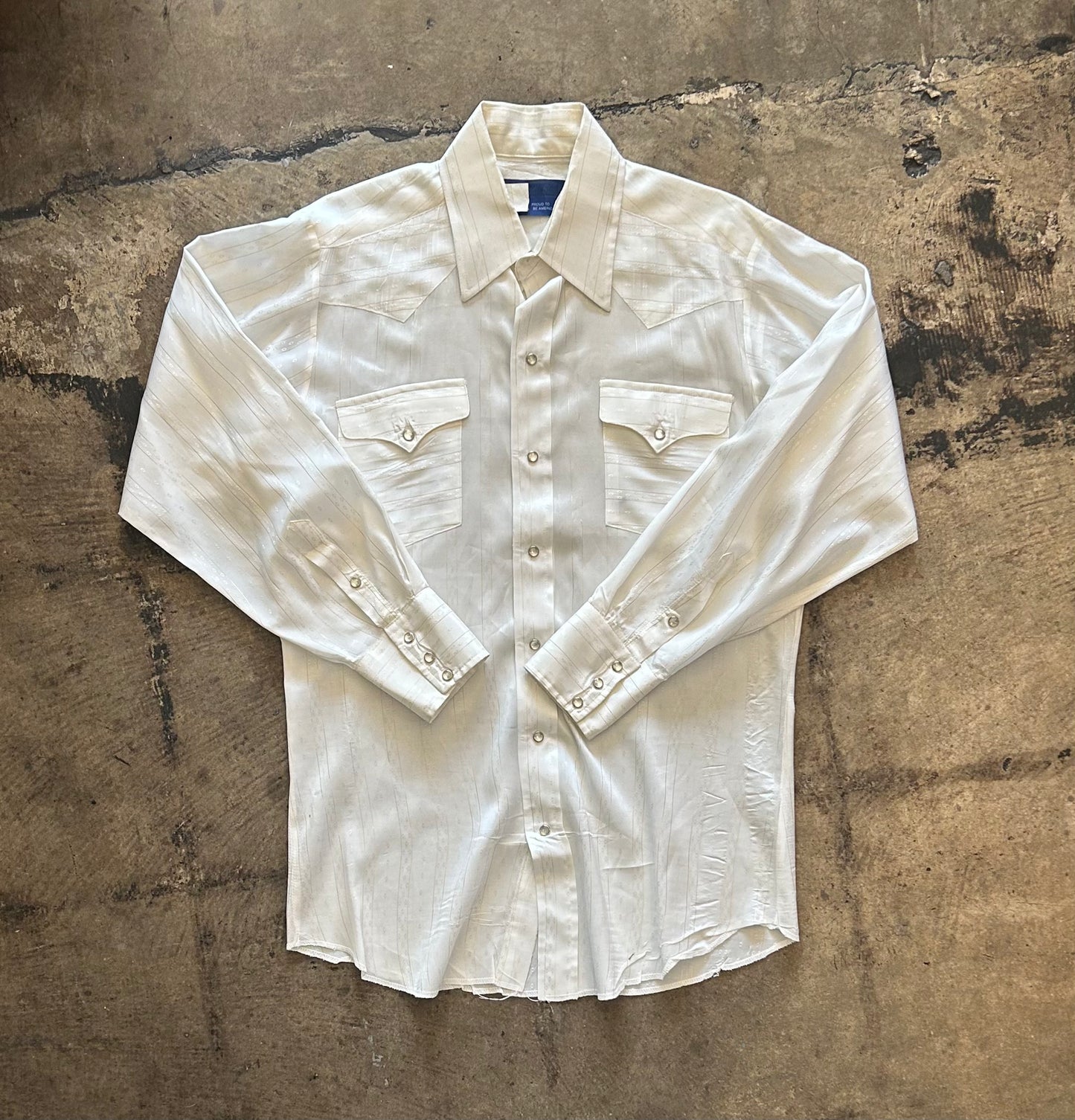 Panhandle Slim Cream + Gold Stripe Pearlsnap Shirt