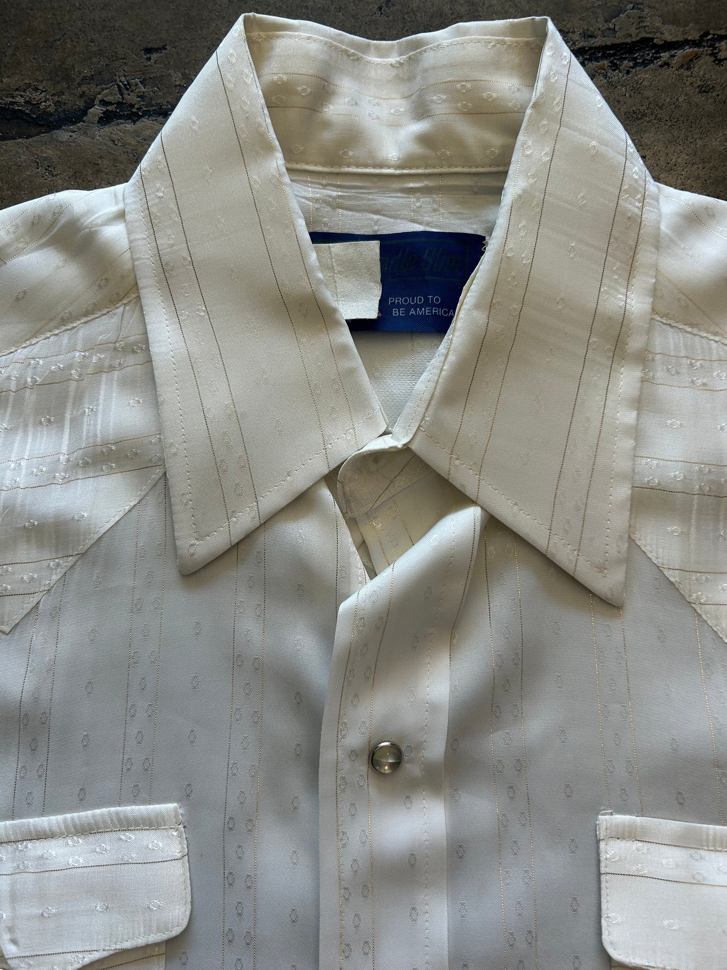 Panhandle Slim Cream + Gold Stripe Pearlsnap Shirt