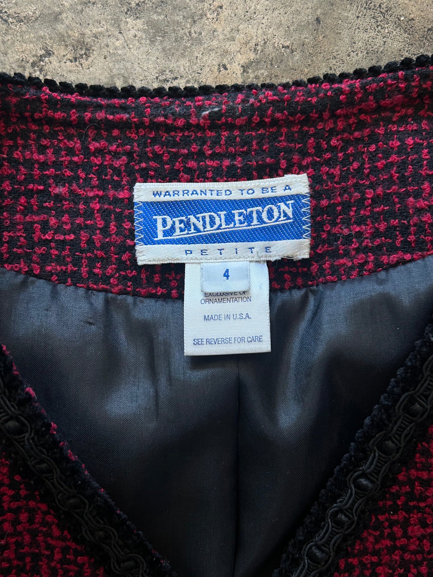 Pendleton Red + Black Knit Blazer
