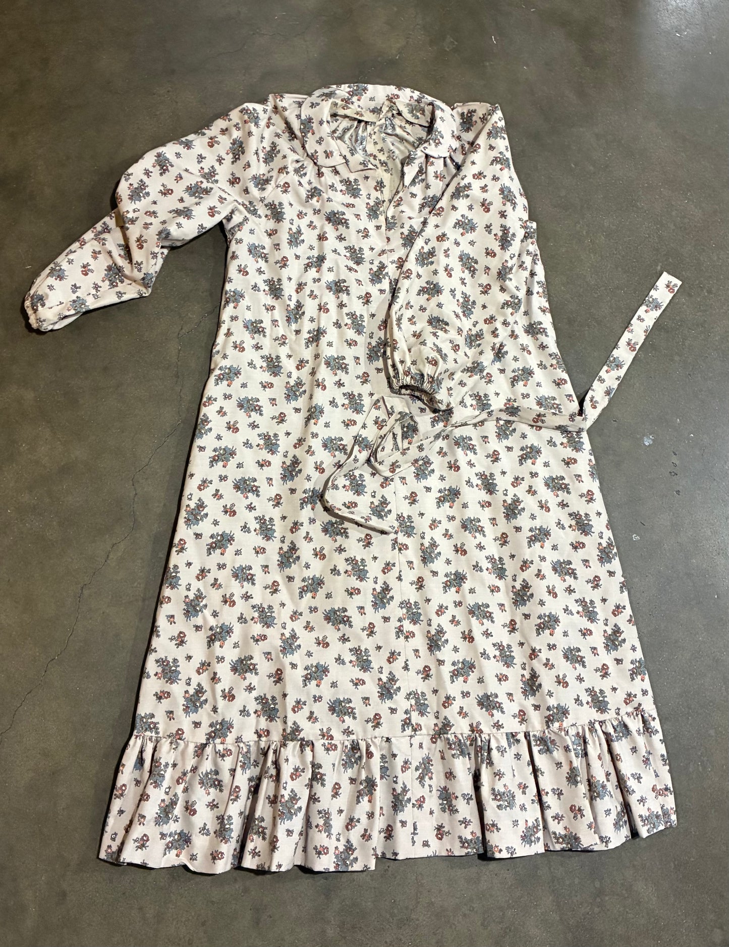 Brown Floral Maxi Dress w/ Vest