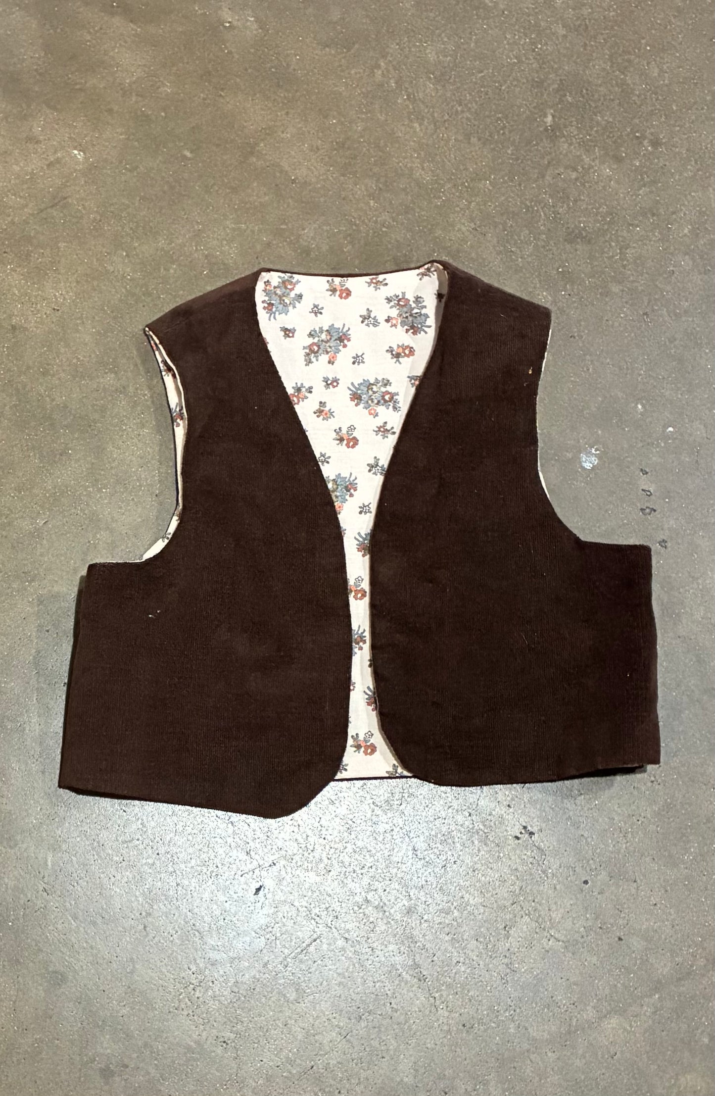 Brown Floral Maxi Dress w/ Vest