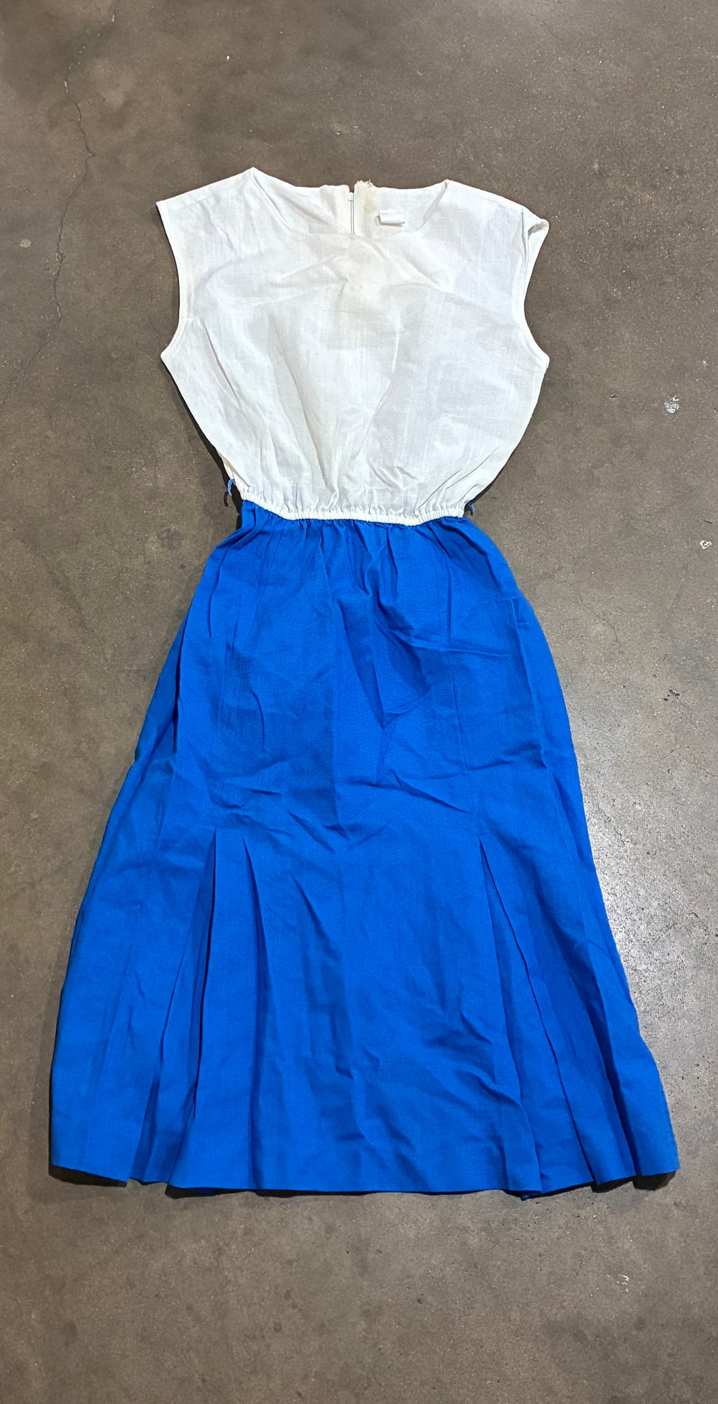 White + Blue Shift Dress