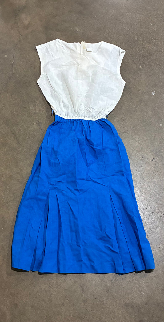 White + Blue Shift Dress