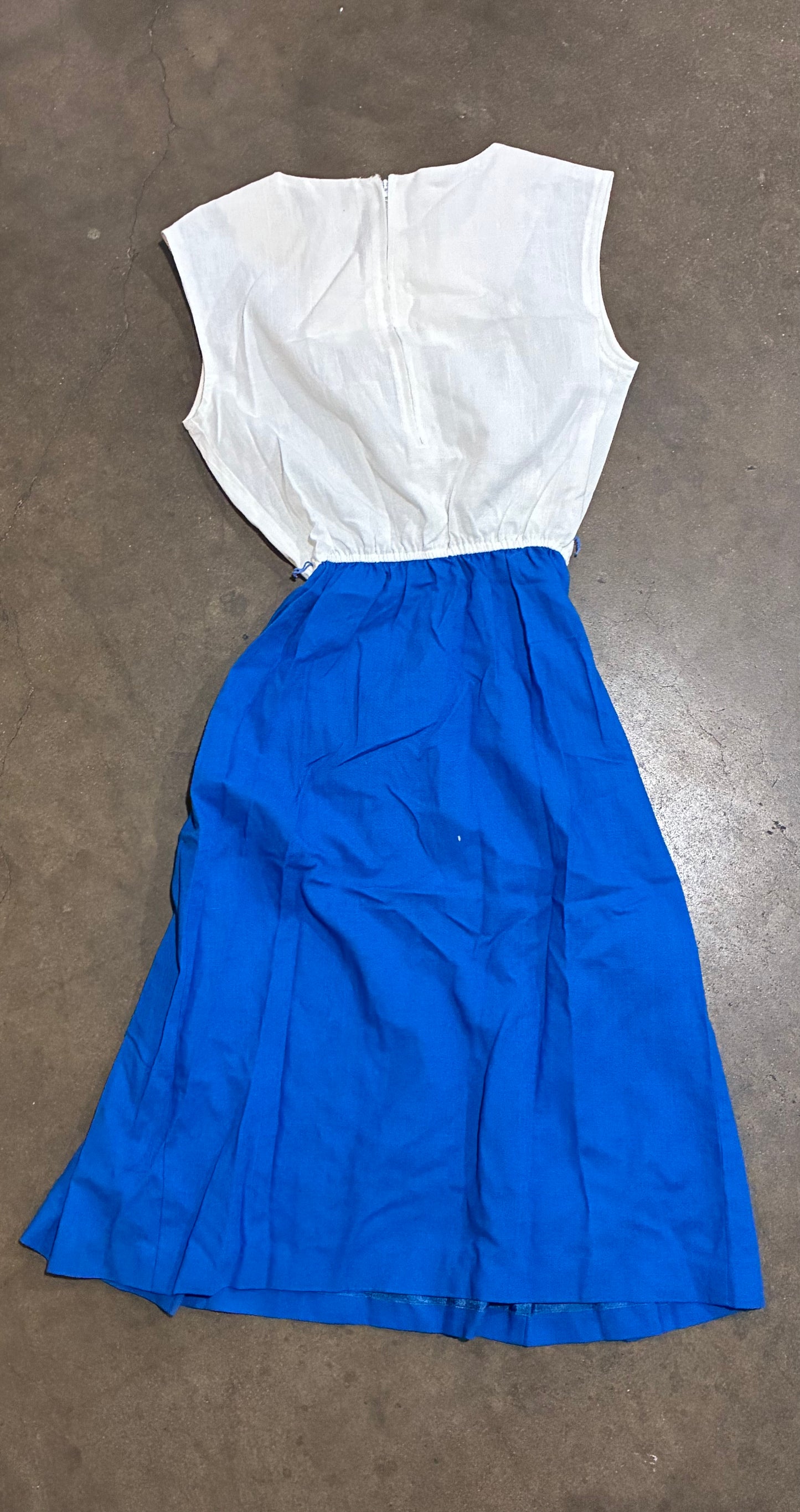 White + Blue Shift Dress