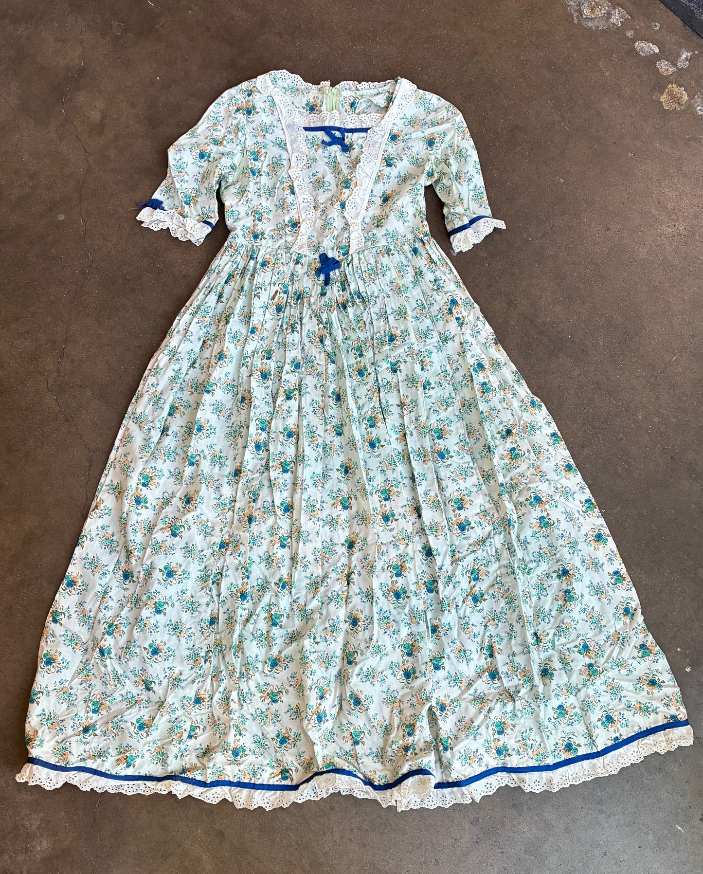 Blue Floral Print Dress