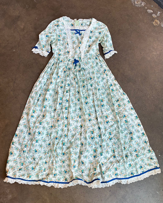 Blue Floral Print Dress
