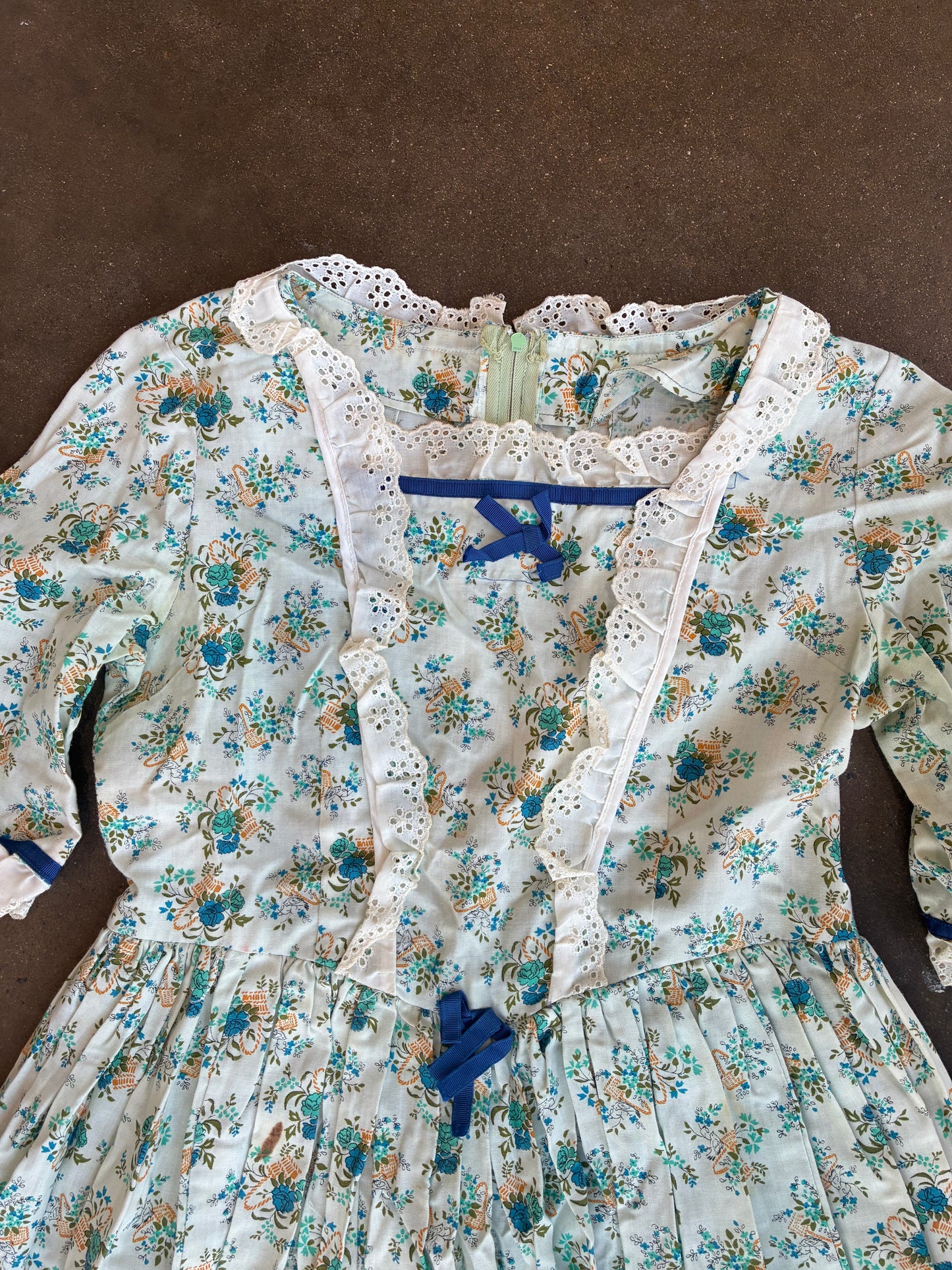 Blue Floral Print Dress