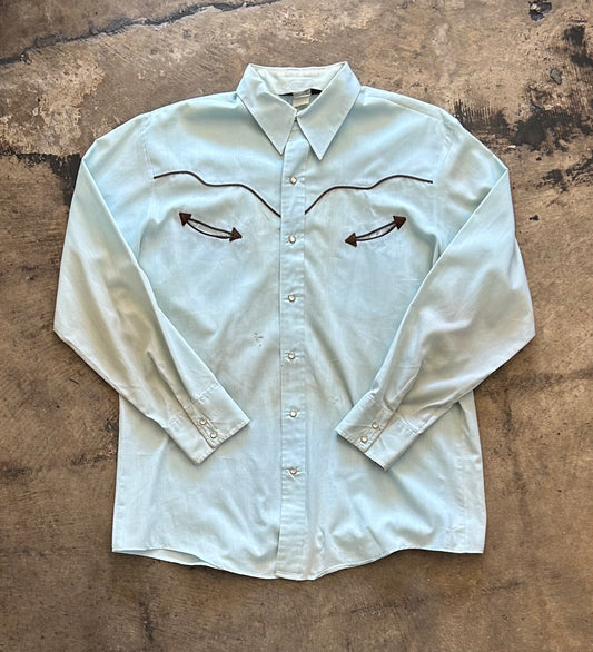 Baby Blue Western Pearlsnap Shirt