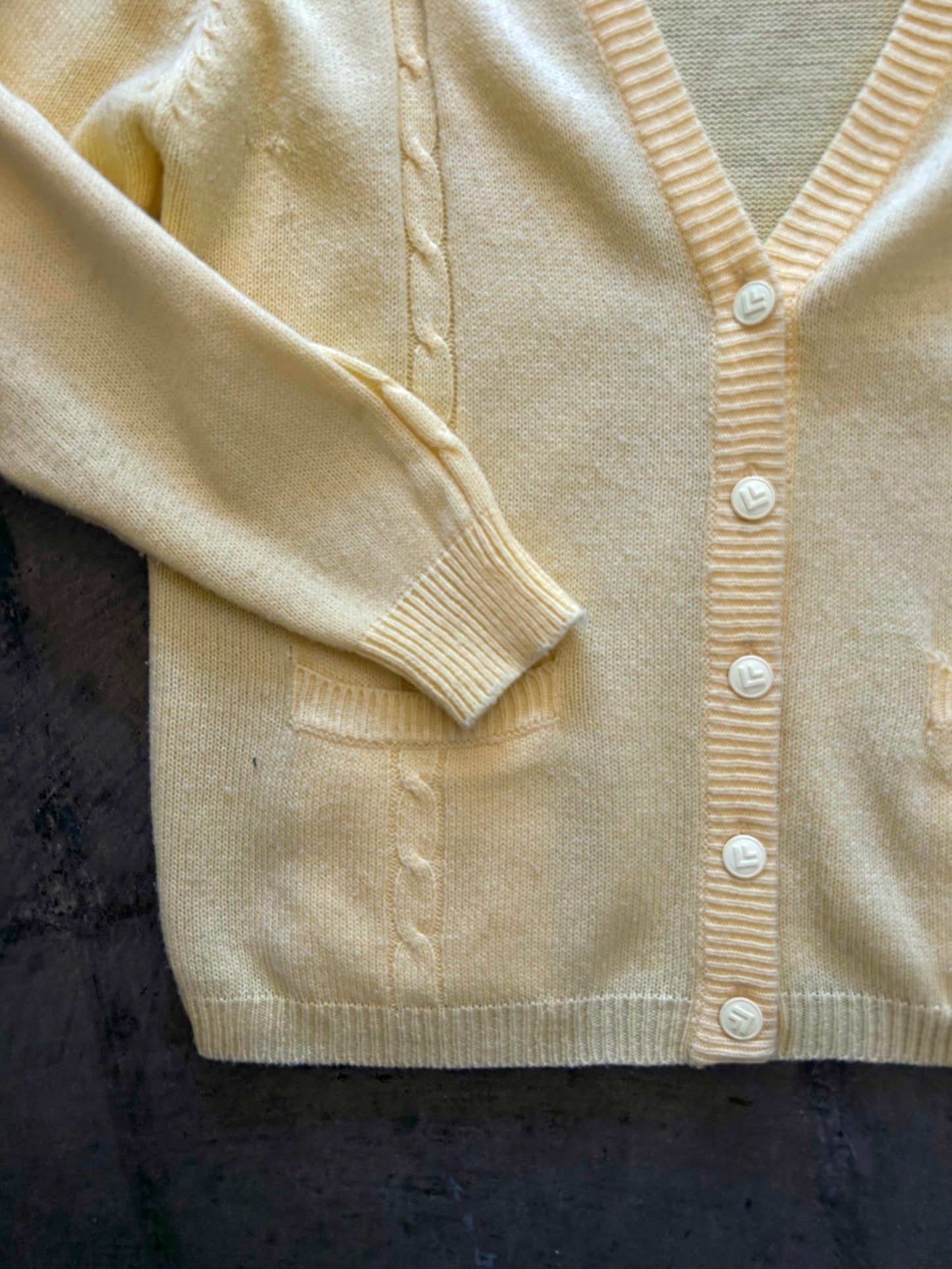 Butter Yellow Button Front Cardigan